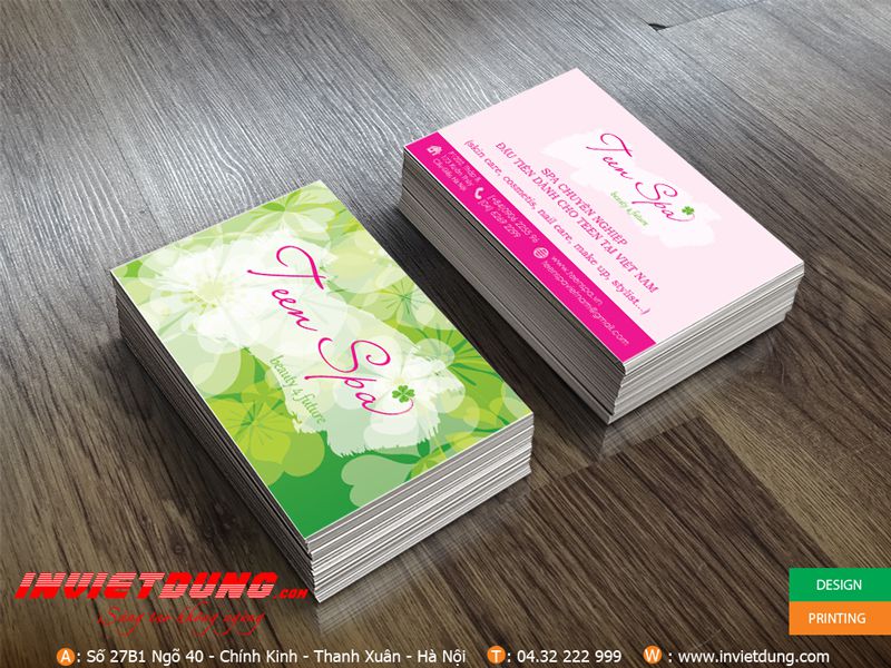 In card visit đẹp cho tiệm spa